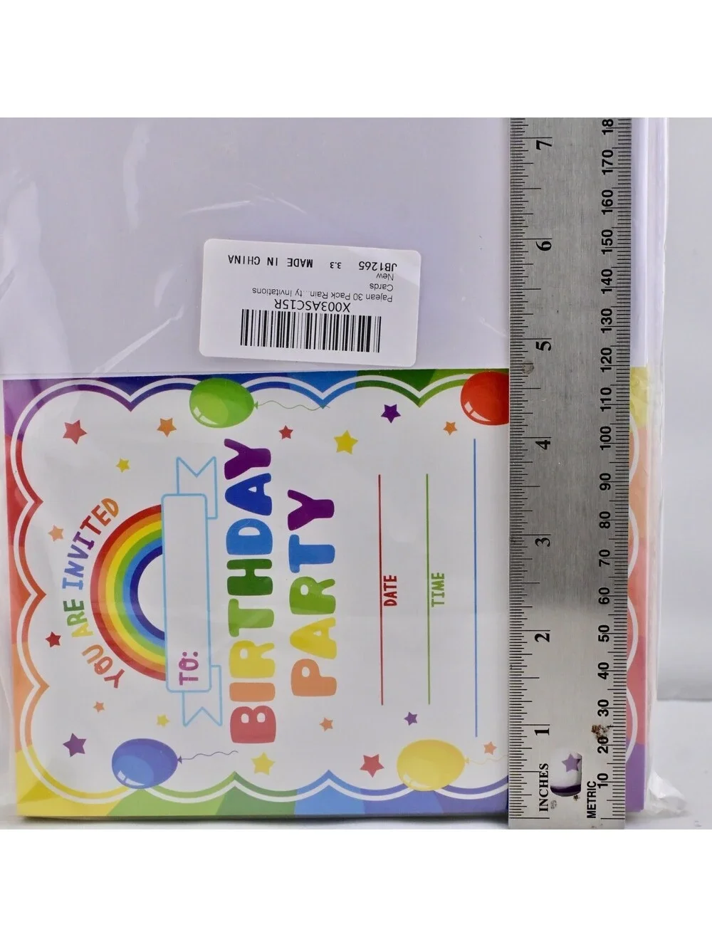 30 Pack Birthday Party Invitations for Kids Boys Girls – 5x7 Rainbow Birthday...